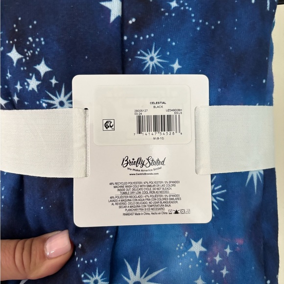 Women's Blue Starry Sleep Pants with Pockets-medium - Picture 3 of 4